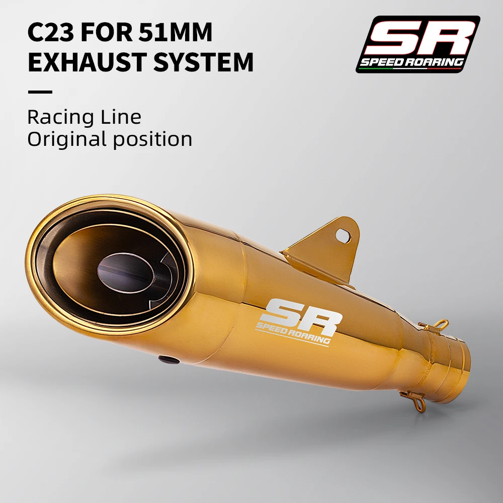 

Универсальный мотоциклетный глушитель 51 мм с DB Killer C23 для R6 R15 Z400 CBR650 R1 R3 MT07 Tmax155 XMAX GSX250 Pcx125