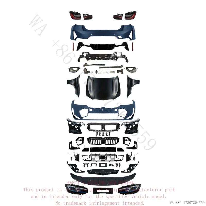 F30 to G20 LCI Bodykit for BMW 3 Series F30 Upgrade 23-24 G20 MT Car Bumper Fenders Hood Side Skirt Headlights Taillights