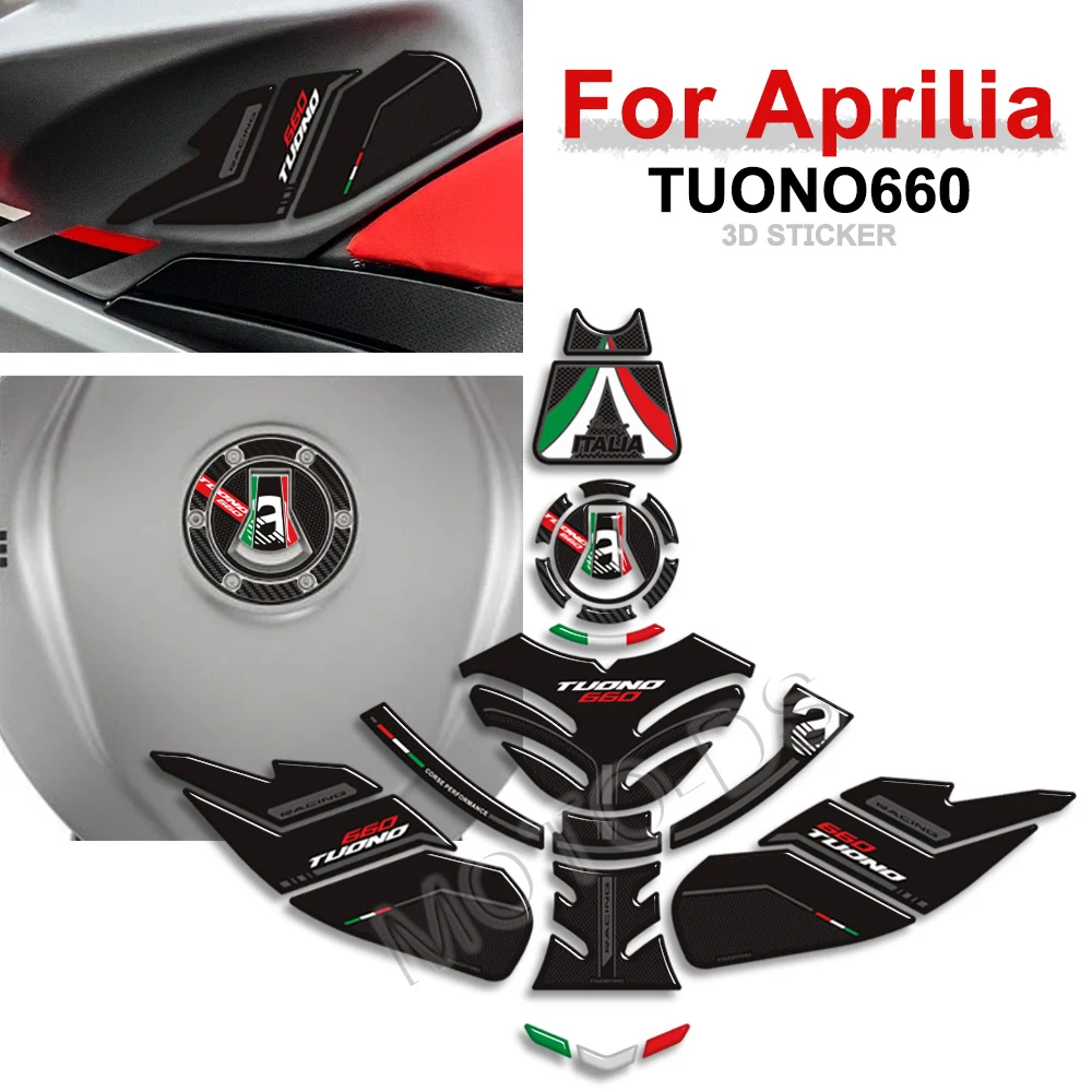 

Motorcycle For Aprilia TUONO660 TUONO 660 Factory Tank Pad Cap TankPad Gas Fuel Oil Kit Knee Fender Protector Stickers Decals