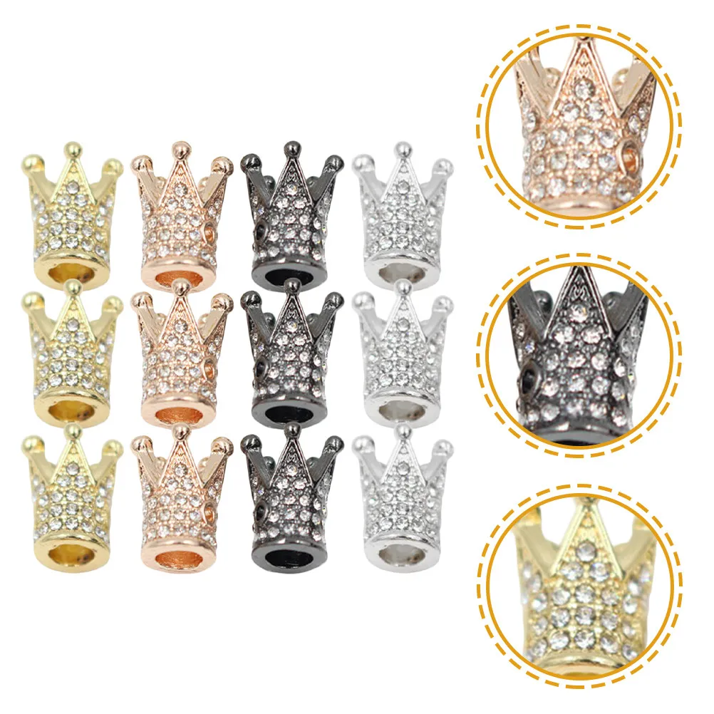 

12Pcs Rhinestone Crowns Jewelry Beads Charms for Handmade Bracelet Necklace Making Creative Craft Accessories Gift