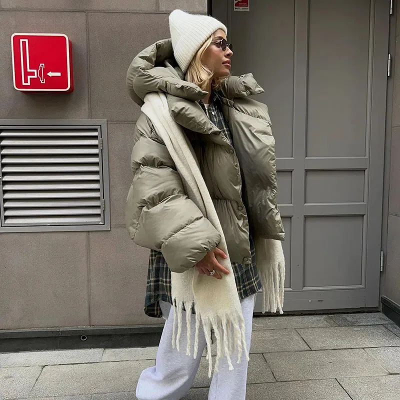 

Female Overcoat Winter Warm Hooded Women's Cotton Coat 2023 New Fashion Leisure High Quality Thick Down Women Cotton Coat Y243