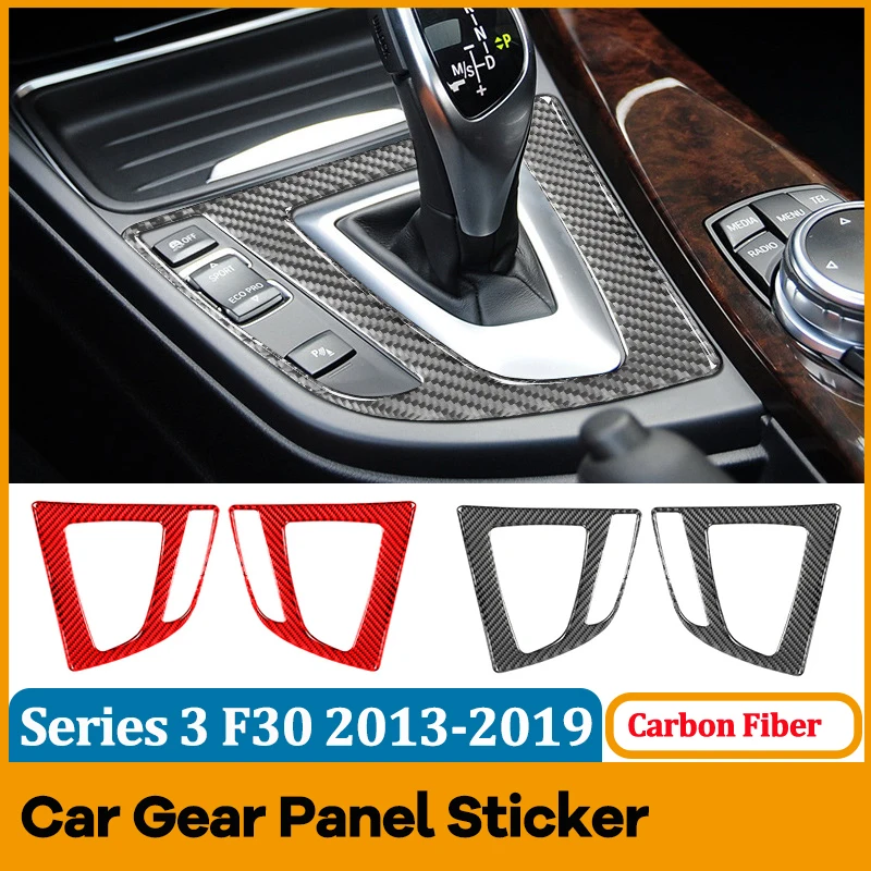 

Real Carbon Fiber Car Central Control Gear Panel Decorative Sticker for BMW 3 Series F30 2013-2019 F34 Interior Modification