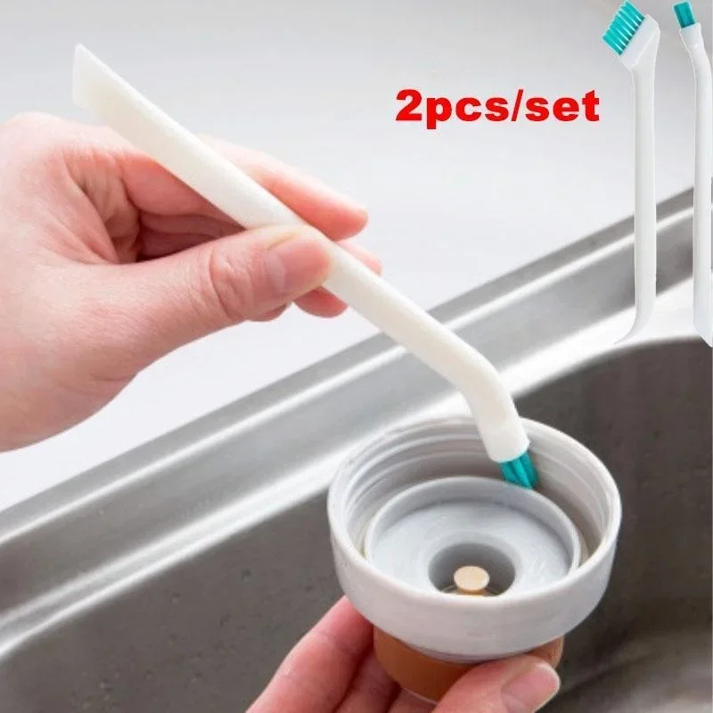 

2 Pcs/Set Cleaning Narrow Brush Long Handle Portable Gap Baby Bottle Gap Cleaning Brush Household Kitchen Tool Small Brush