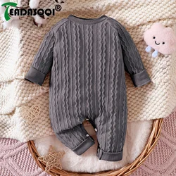 0-18M Autumn Winter Warm Baby Boys Girls Knit Jumpsuit Newborn Infant Toddler Long Sleeve Romper Kids Clothes Bodysuits Outfits