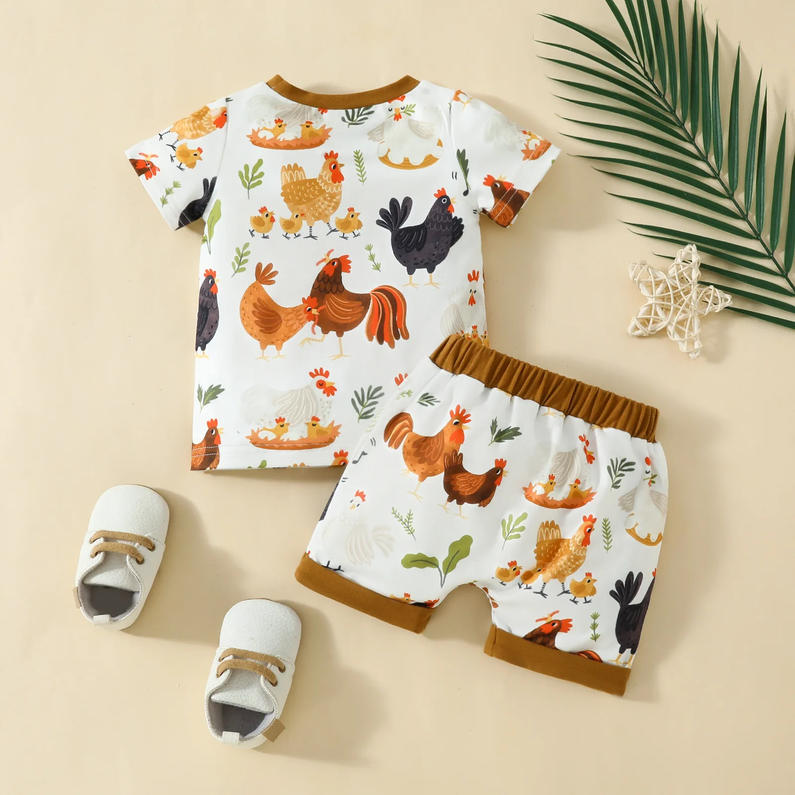 Baby Girls Boys Clothing Set Kid Short Sleeved Shirt+Shorts 2pcs Tracksuit 2024 Summer Children's Animal Printed Sportswear