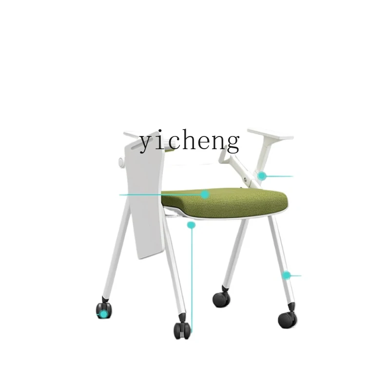 

ZK Training Chair with Wheels with Table Board Movable Folding Conference Negotiation Table and Chair