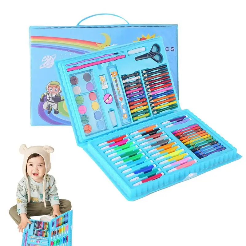 

86Pcs/Set Children's Watercolor Pen Painting Set Children's Learning To Draw With Crayons Oil Painting Sticks Art Brushes