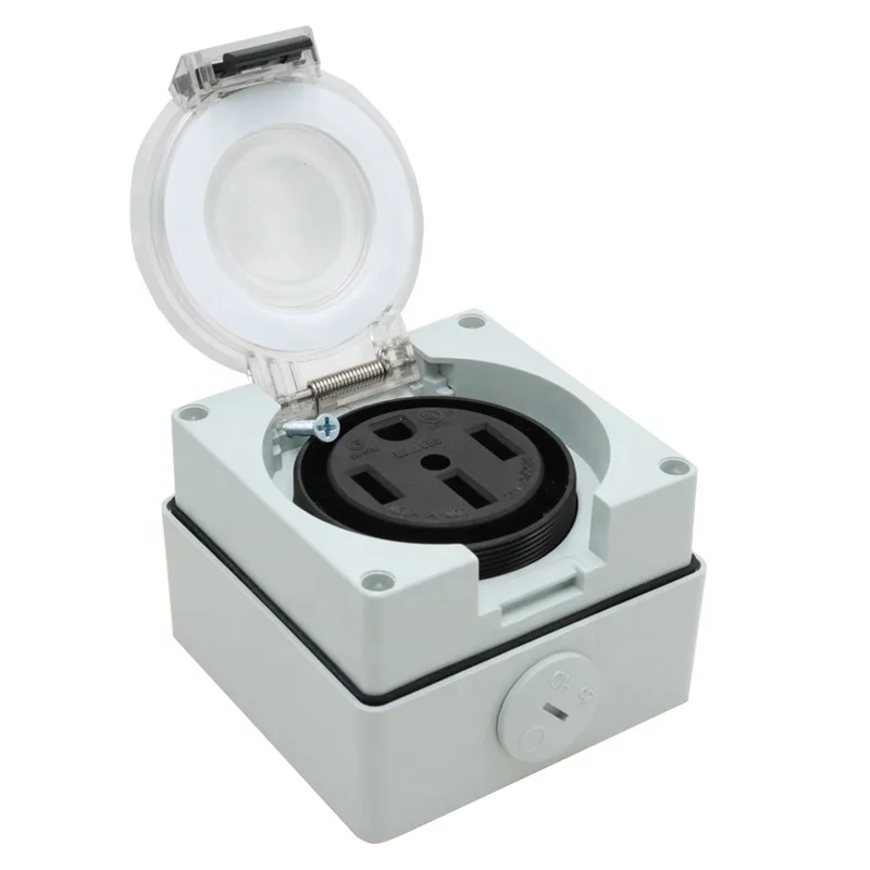 50 أمبير مولد RV صندوق مداخل الطاقة البلاستيك مقاوم للماء التبديل المقبس في الهواء الطلق مخرج طاقة صندوق مع وعاء 14-50R #6