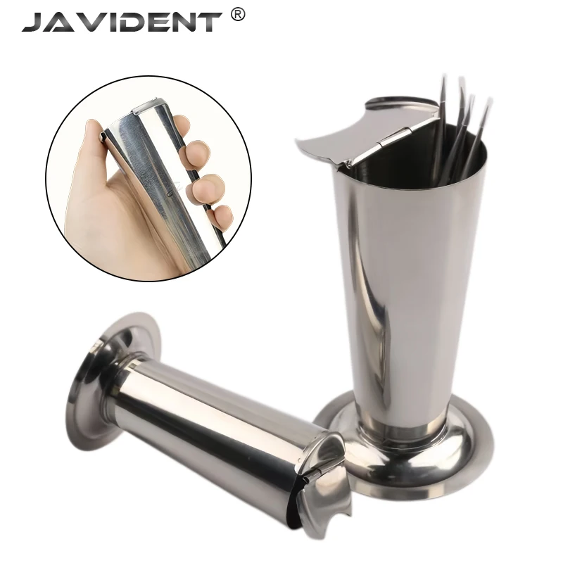

1Pcs 304 Stainless Steel Forceps Holder with Bucket Conical Instrument Container with Lid Forceps and Holding Pliers Storage Box