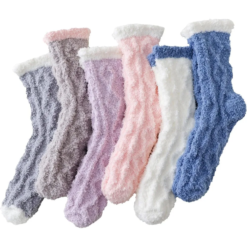 

Теплые и уютные подарки для женщин, чулки, пушистые нечеткие плюшевые носки для сна - мягкая теплая ткань