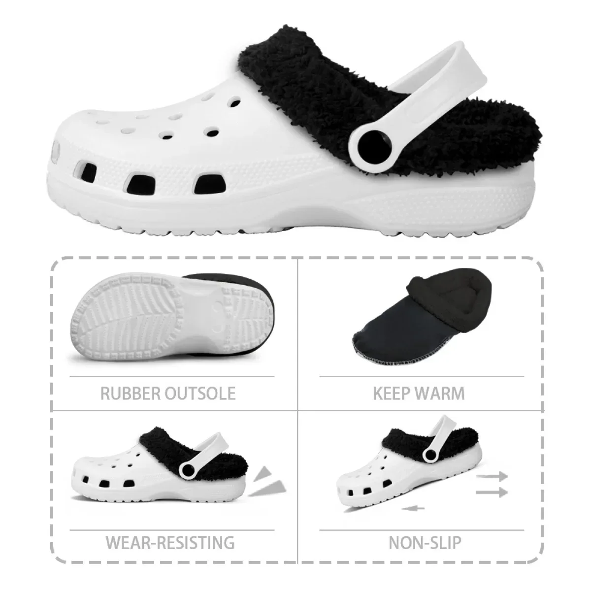 Custom Sublimation Print Fashion Men Women Home Fuzzy Clog Slippers Slides Sandals P65