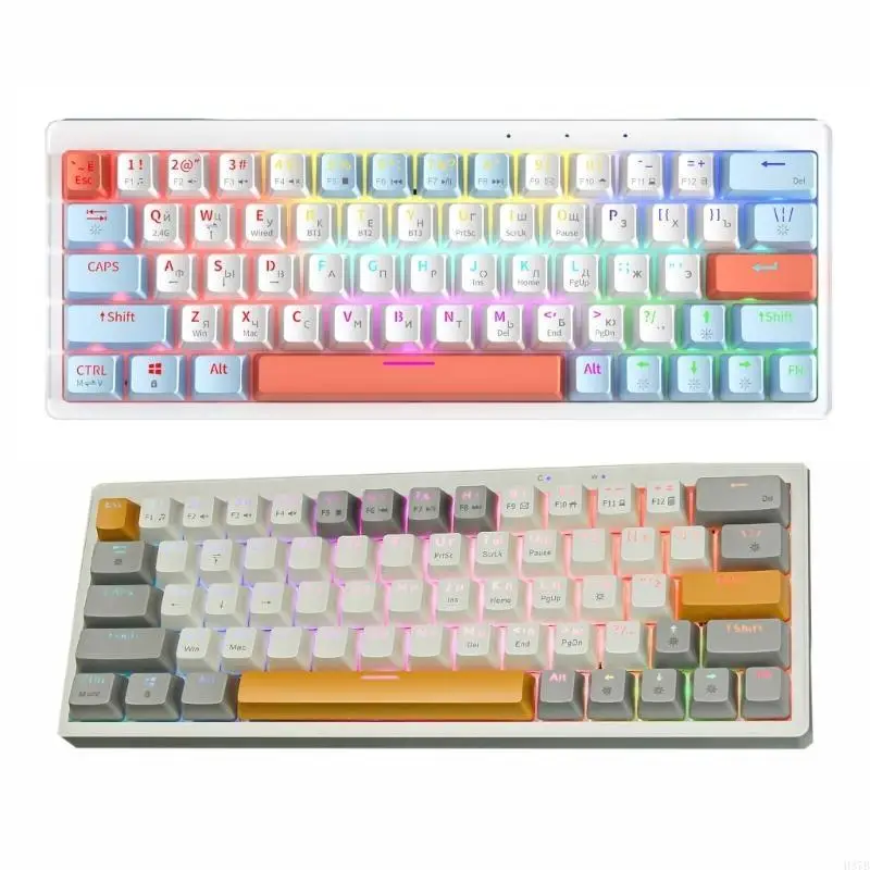 H37B روسي لوحة المفاتيح الميكانيكية لوحة المفاتيح LED LED الخلفية لمكتب دفتر ميكانيكي