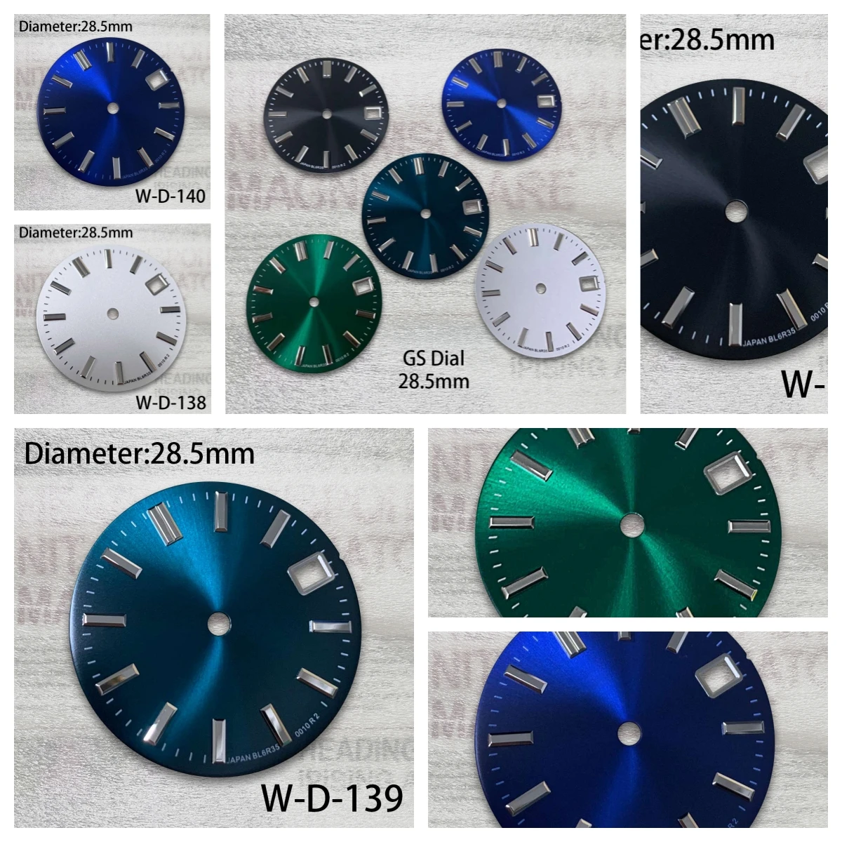 

28.5mm G S Logo Dial Sunray Dial Fit NH35/NH36/4R/7S Movement No Luminous High Quality Watch Modification Accessories