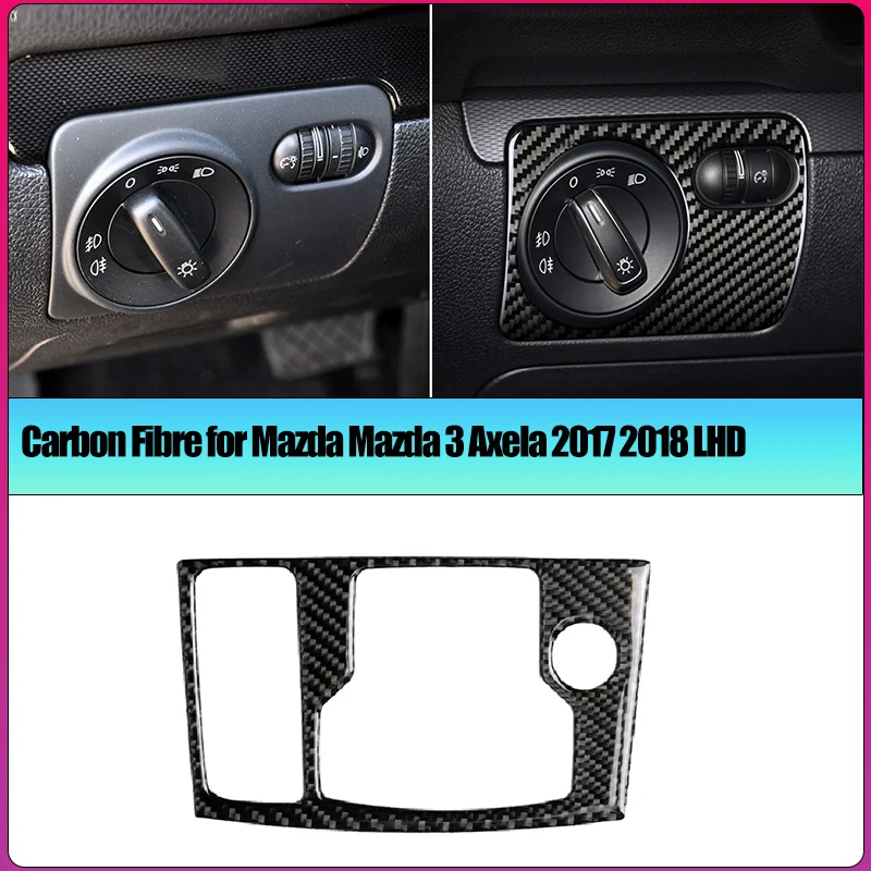 

Interior Centre Console Multimedia Button Cover Decorative Sticker Carbon Fibre Styling for Mazda Mazda 3 Axela 2017 2018 LHD
