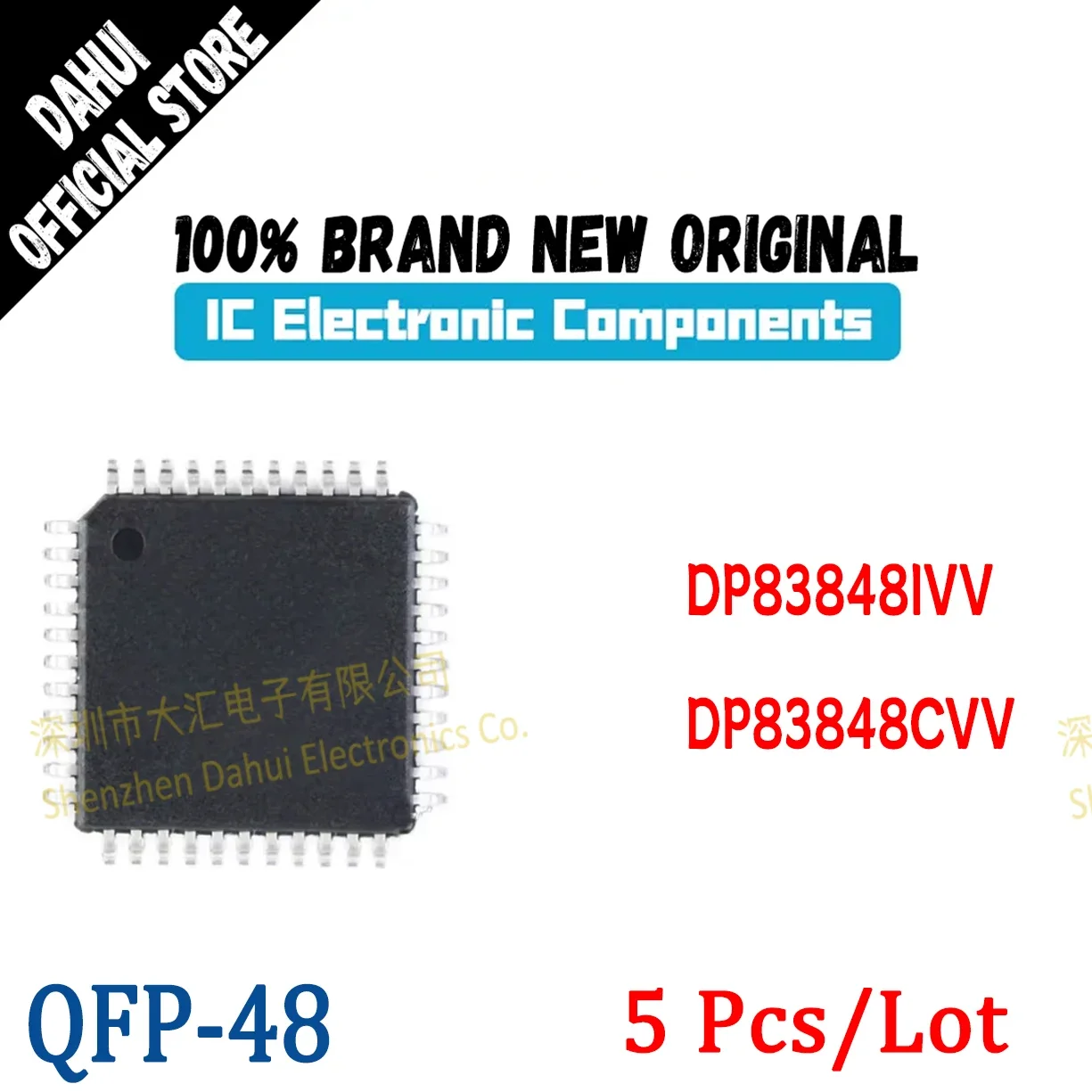 5 قطعة DP83848IVV DP83848CVV DP83848VV QFP-48 إيثرنت IC رقاقة جديد الأصلي