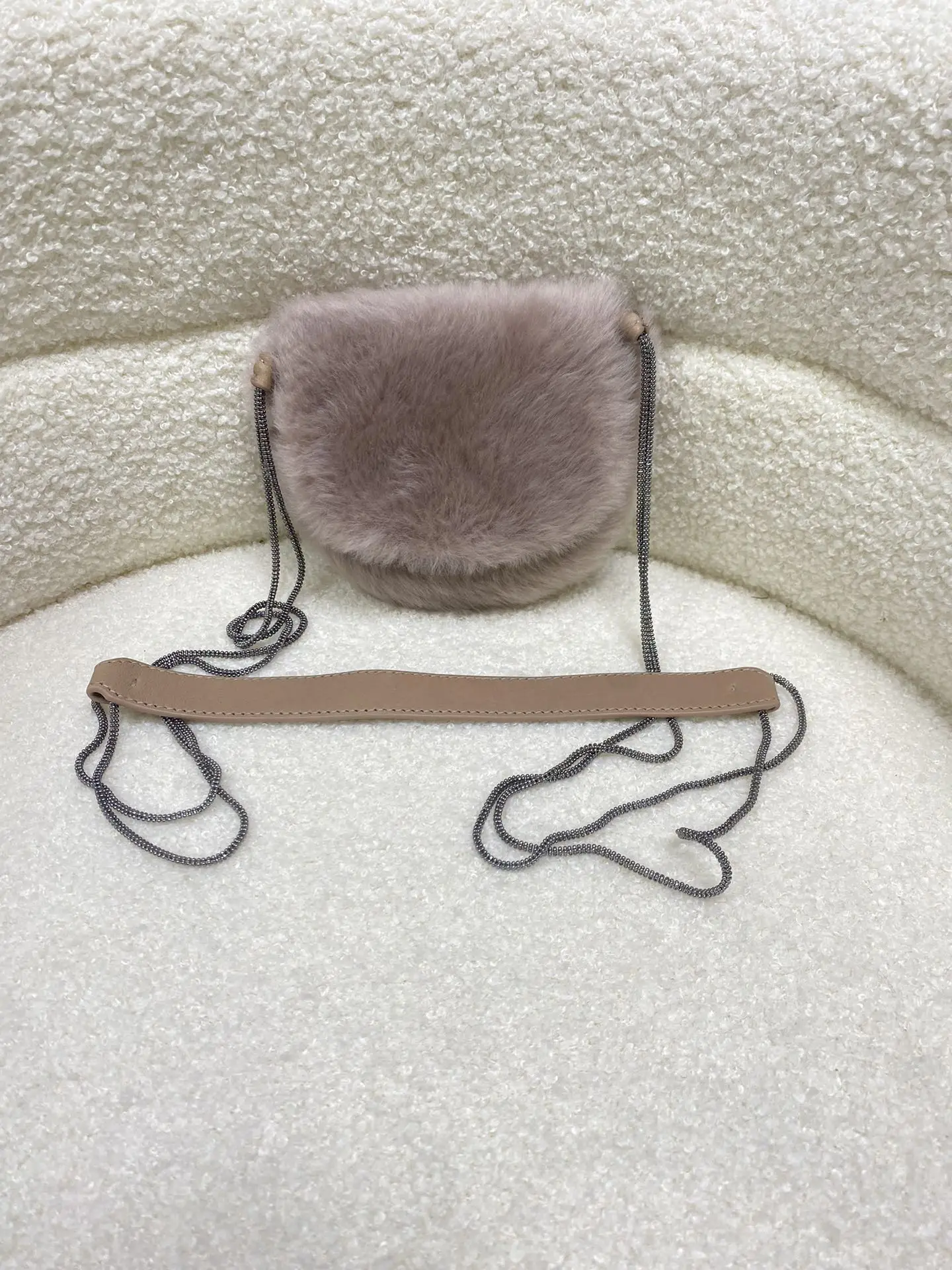 

Vintage Cashmere with Wool Leather Shoulder Higher Quality Crossbody Mini Small Bag