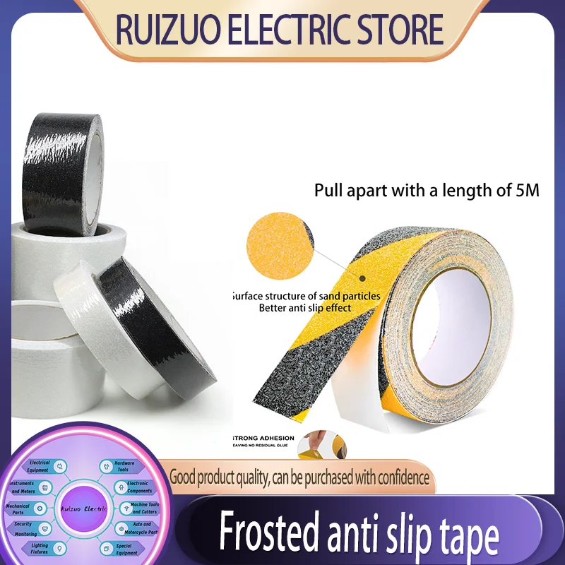 

Matte anti slip tape, stair anti slip tape, wear-resistant and thickened patch, step warning tape, self-adhesive PVC rubber 5M