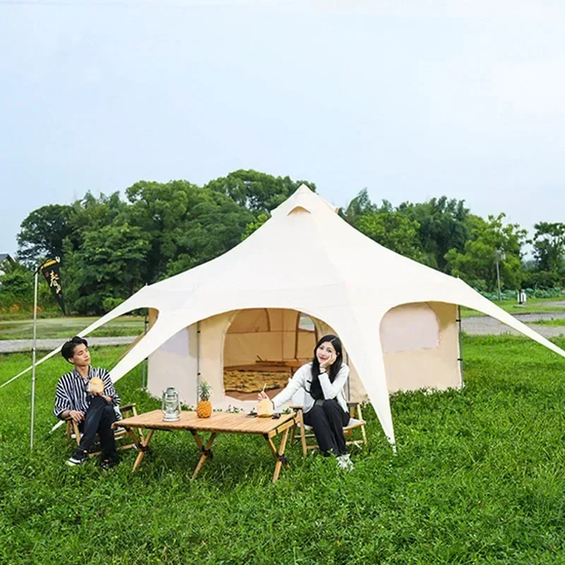 Tent Camp Big Removable Beach Shade Folding Shelter Glamping Luxury Cabin Camping Campaign Houses Tent Outdoor Event Waterproof