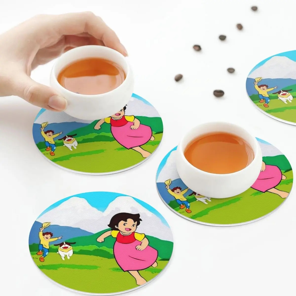 

Подставки Heidi, кухонные салфетки, нескользящие изоляционные коврики для чашек, кофейные коврики для декора, домашняя посуда, подушечки, набор из 4 шт.