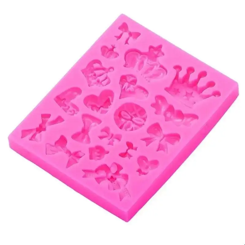 2026 New Crown Bowknot Silicone Mold Cake Decoration Mold Polymer Clay Chocolate Candy Pastry Making Tool DIY Craft Accessories