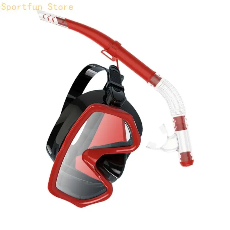 Adjustable Dry Snorkel Set with Diving Mask and Soft Silicones Seal Dry Snorkel Diving Goggles for Swimming Pool Ocean Use X7JD