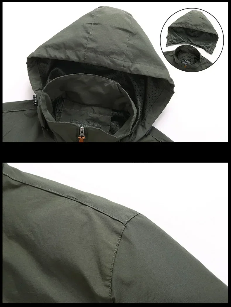 Chaqueta impermeable para senderismo para hombre, abrigo con capucha desmontable para deportes informales, campo, montaña, escalada, viaje,