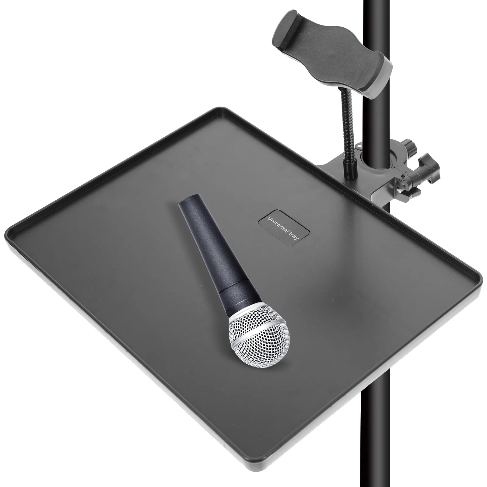 

Phone Live Streaming Holder Adjustable Clip-On Tray For Mic Stand Sound Card Shelf Rack Compatible With Most Microphone