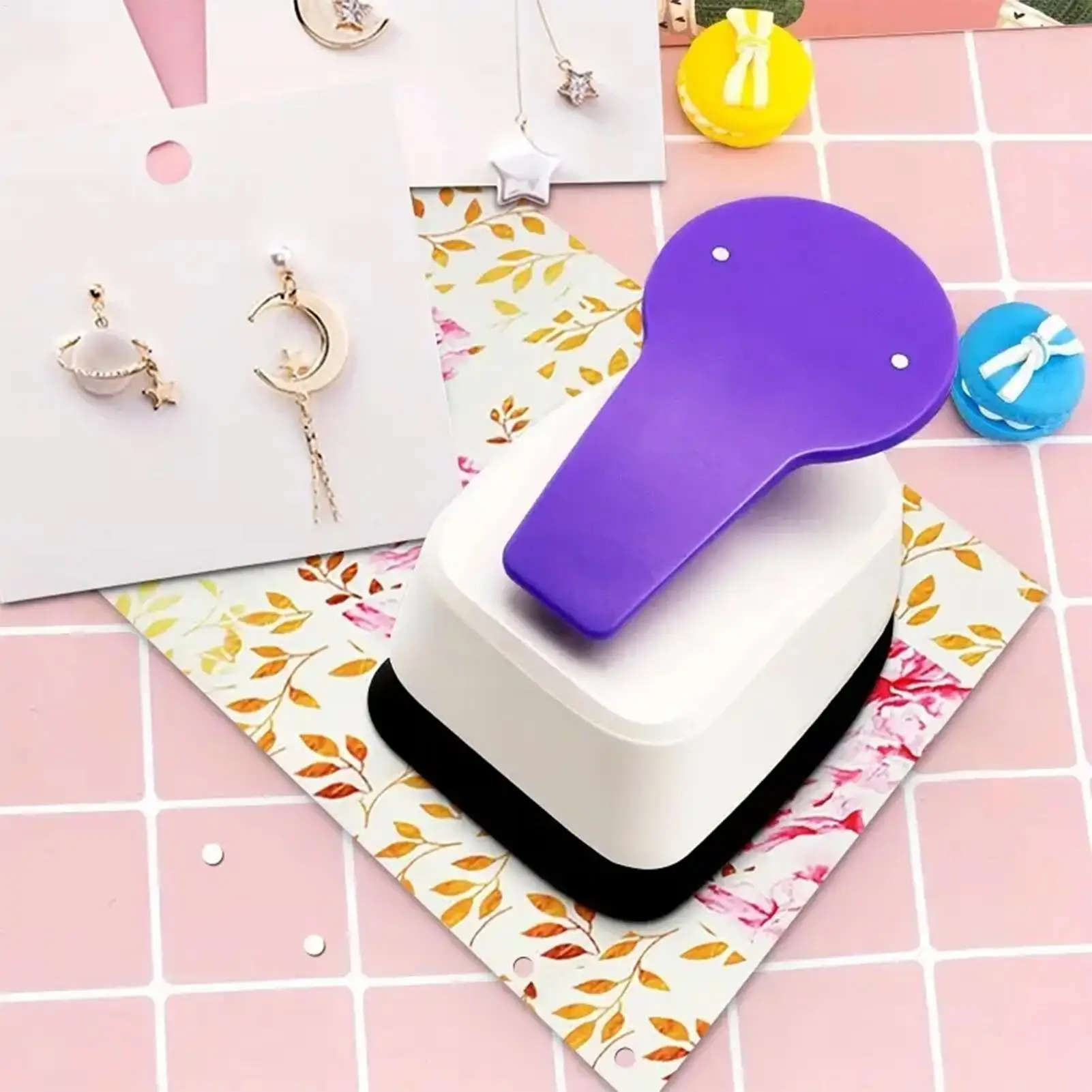 

Earring Card Hole Punch Tool Perforator Cutter for Jewelry Display Card Making Scrapbook Greeting Card Planner Envelope Bookmark