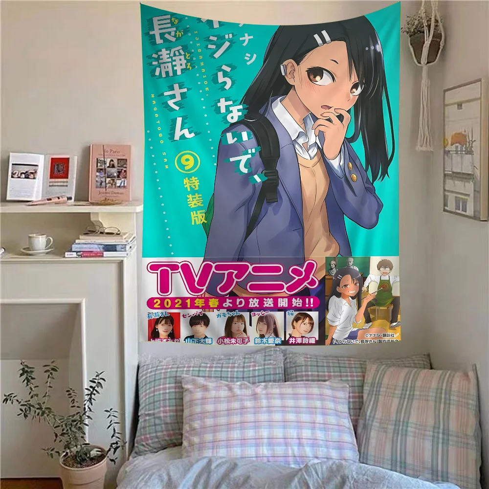 Anime Nagatoro San Hanging Bohemian Tapestry Hanging Tarot Hippie Wall Rugs Dorm Wall Hanging Home Decor