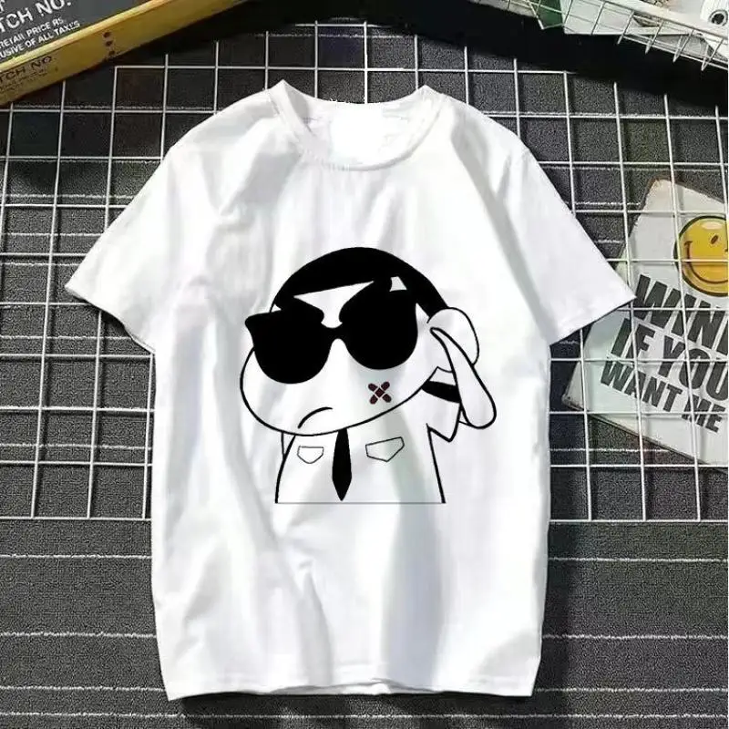 Cute Kawaii Crayon Shin-Chan Oversize T-Shirt Summer Anime Shin-Chan Cartoon T-Shirt Comfortable Creative Girl Gifts