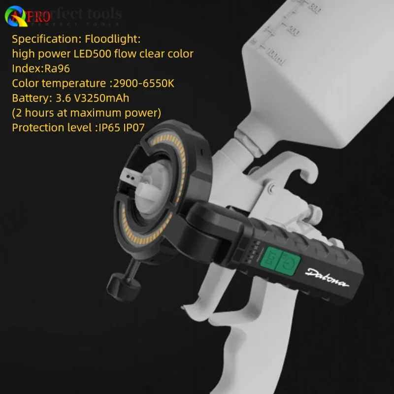 Luce per macchina a spruzzo Luce per aerografo Luce per spruzzatore universale Luce di riempimento ricaricabile regolabile per spruzzatore