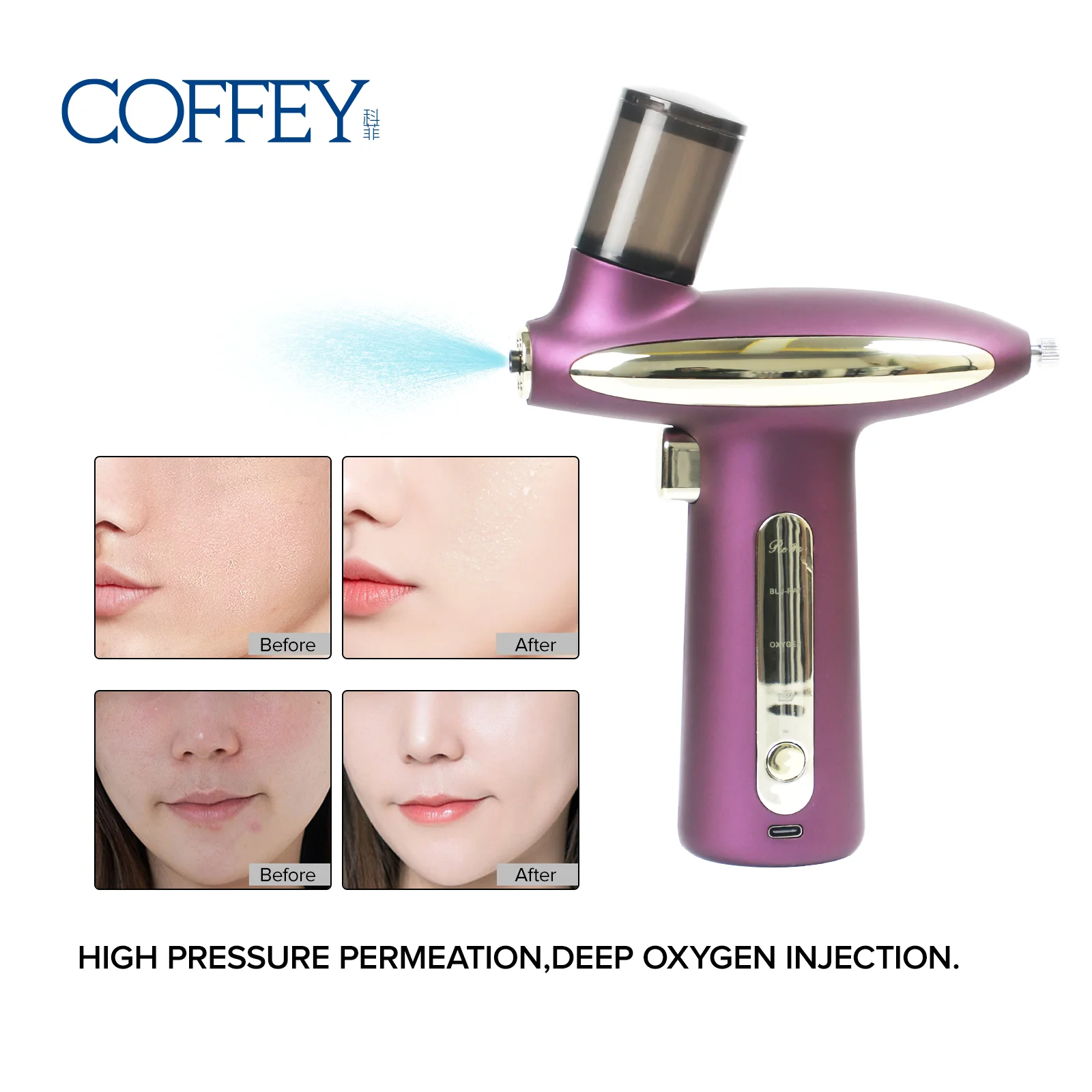 

Oxygen Injection Instrument Facial Airbrush Nano Spray Promote Absorption Handheld Moisturizing Nano Mist Clean Pores Care Skin