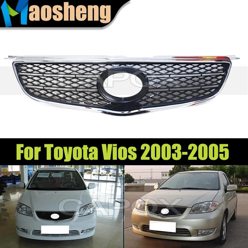 Решетка радиатора капота переднего бампера автомобиля 53101-0D040 для Toyota Vios 2003-2005, сетчатая решетка переднего бампера автомобиля Решетка радиатора капота переднего бампера автомобиля 53101-0D040 для Toyota Vios 2003-2005, сетчатая решетка переднего бампера автомобиля