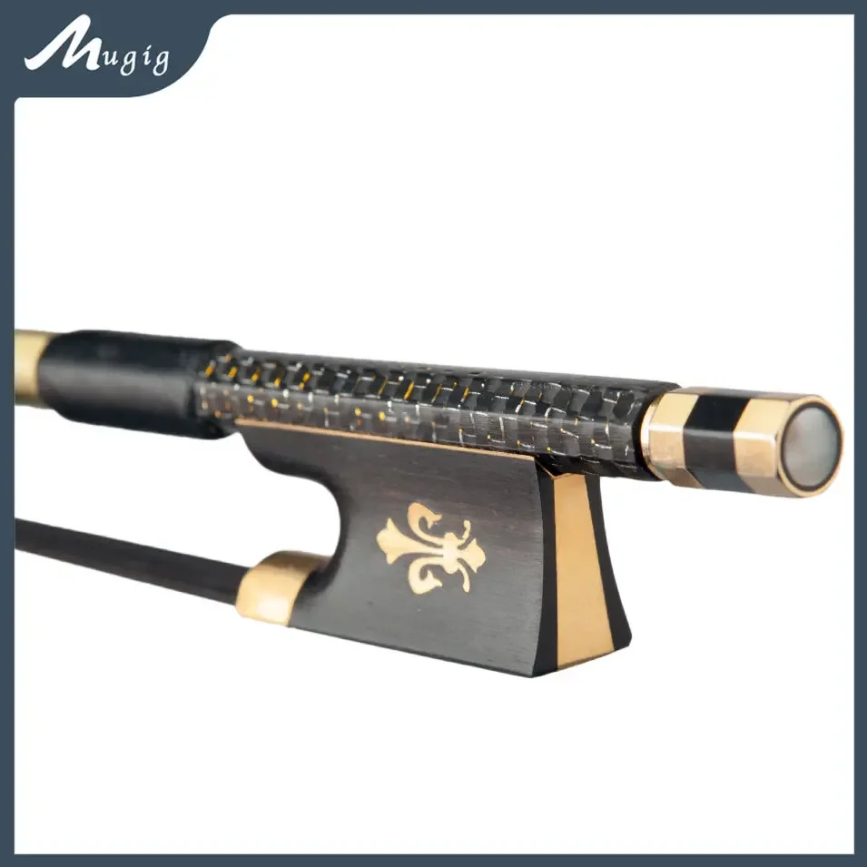 

Mugig Violin Bow 4/4 Violin Fiddle Bow Braided Carbon Fiber Bow W/Ebony Frog Black Horsehair Well Balanced Violin