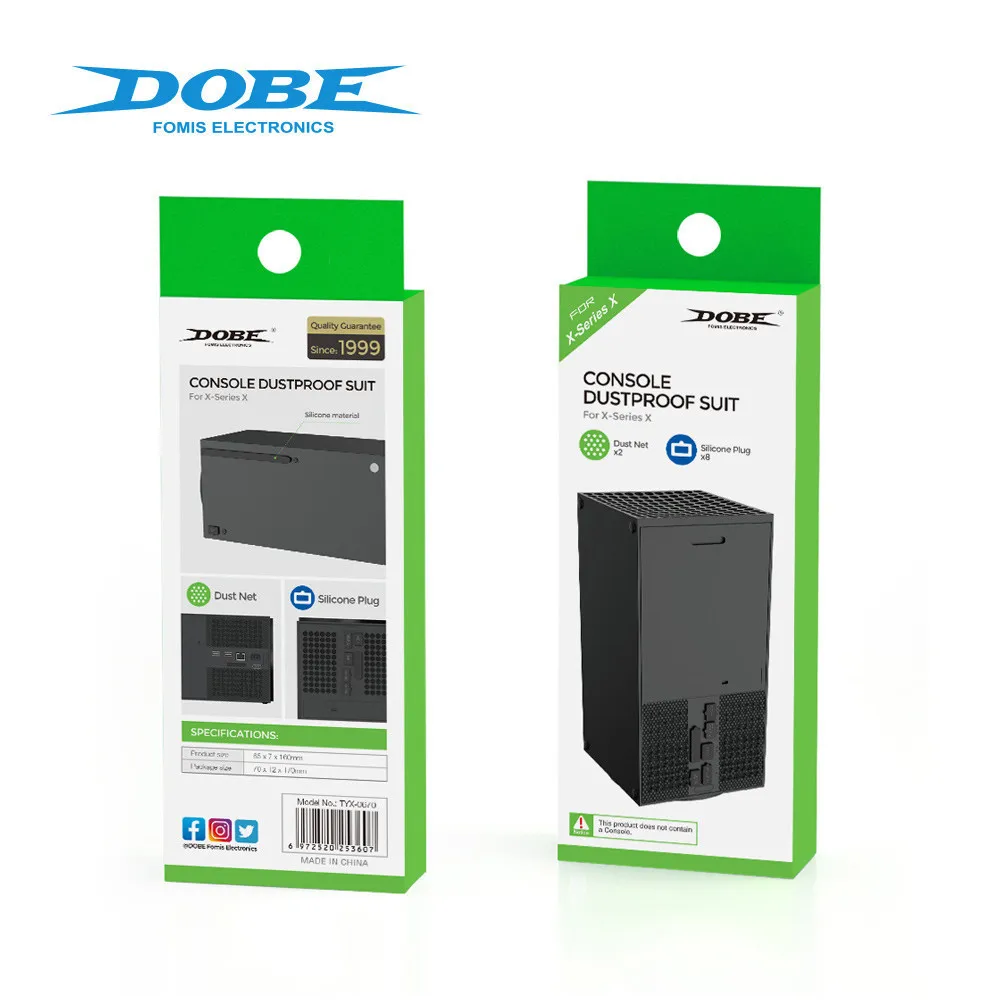 Kit TYX-2607 tahan debu untuk Xbox seri X steker debu silikon untuk XSX pelindung Pak jaring Debu