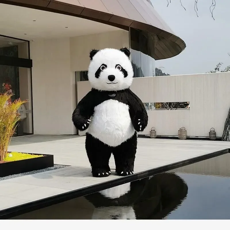 Inflatable Panda Costumes Party Cosplay Plush Halloween Cartoon Costume Adult Disfraz De Christmas Mascot Funny Dress No Battery