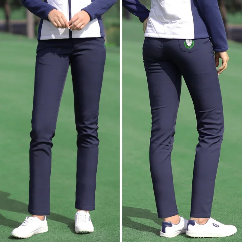 PGM Autumn Winter Waterproof Women Golf Trousers Thick Keep Warm Long Pant Plus Velvet Golf Ball Pants Windproof Tennis Clothing