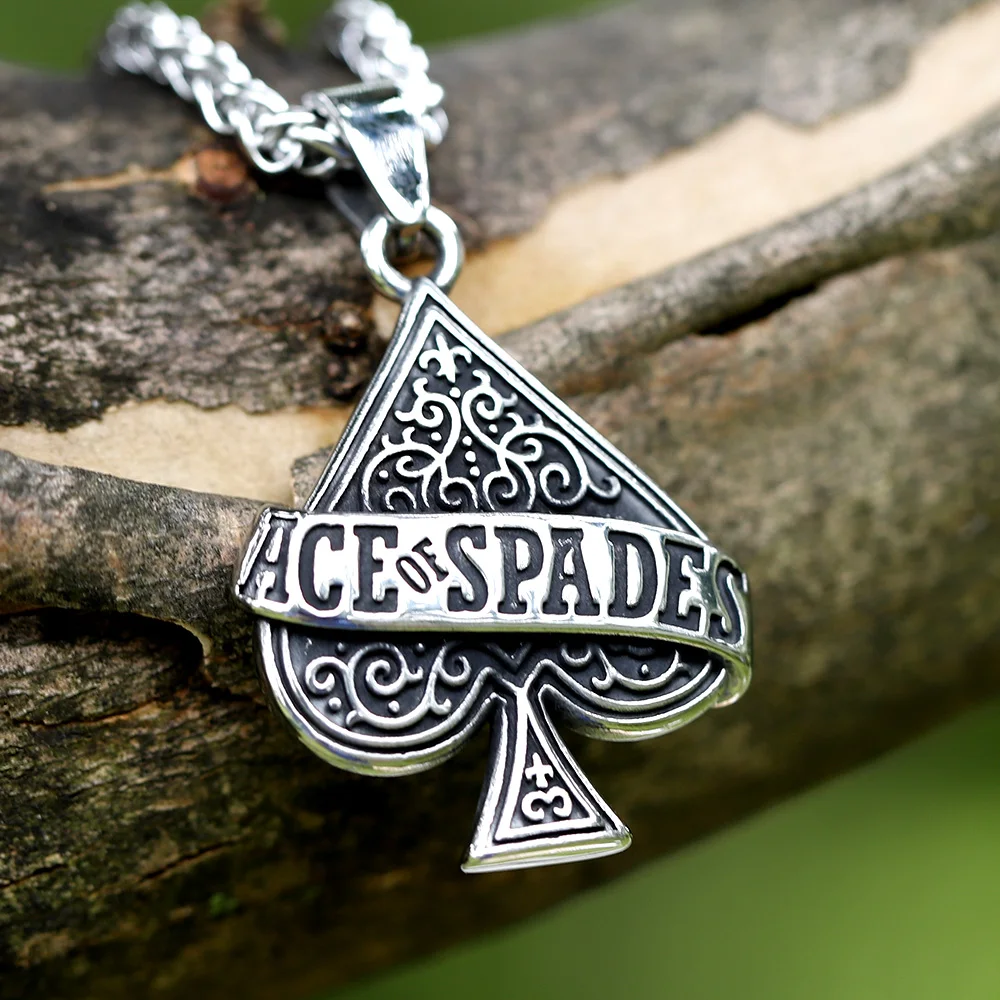 NEW Men's 316L stainless-steel Poker A letter Pendant Necklace fashion punk Jewelry Gift free shipping