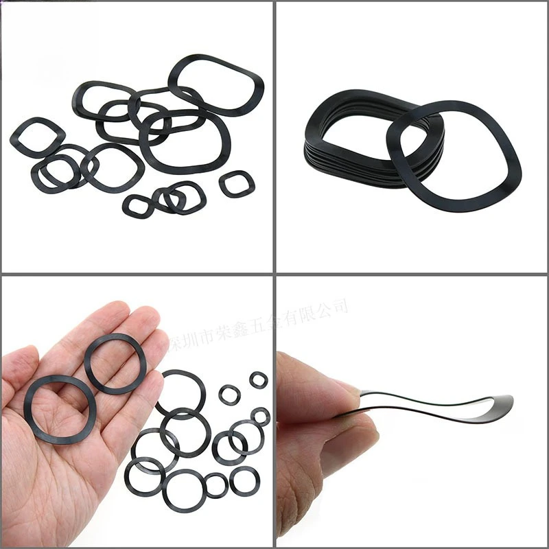 320Pcs Boxed Black Triple Wave Spring Washers Assortment Kit, Wave Shaped Gaskets M3-M31