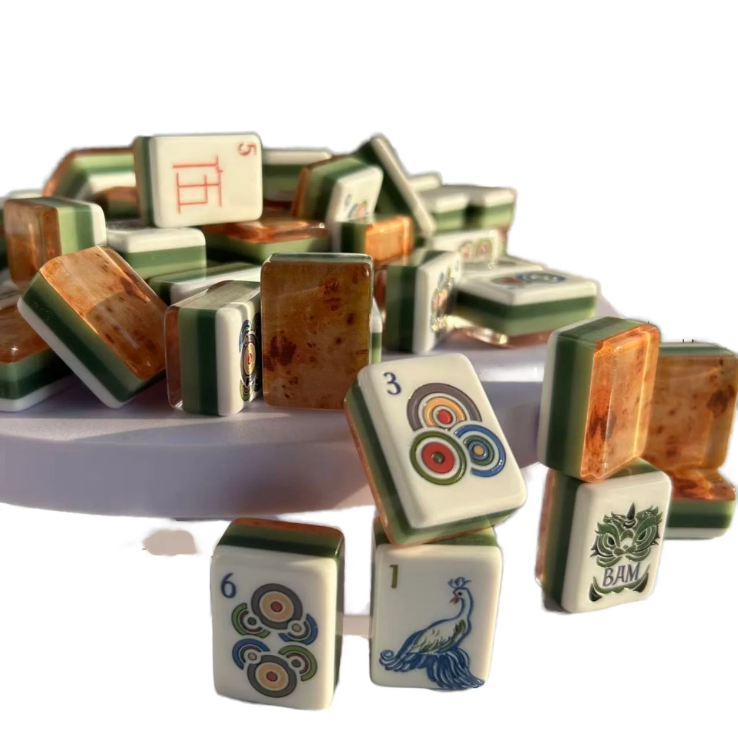 2026 Hot Sale High Quality Acrylic American Jewish Mahjong Tile Four Layers Portable Modern 4 Players Entertainment