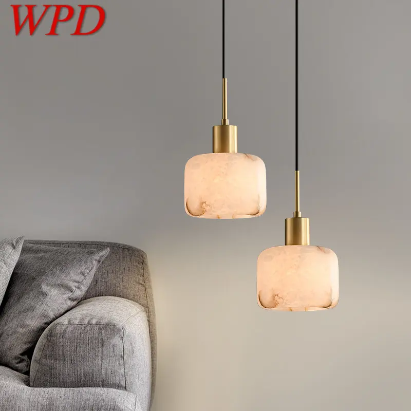 WPD Moderne Messing Anhänger Licht Einfach Kreative Marmor Hängen Lampe LED Kronleuchter Für Home Esszimmer Schlafzimmer Nacht