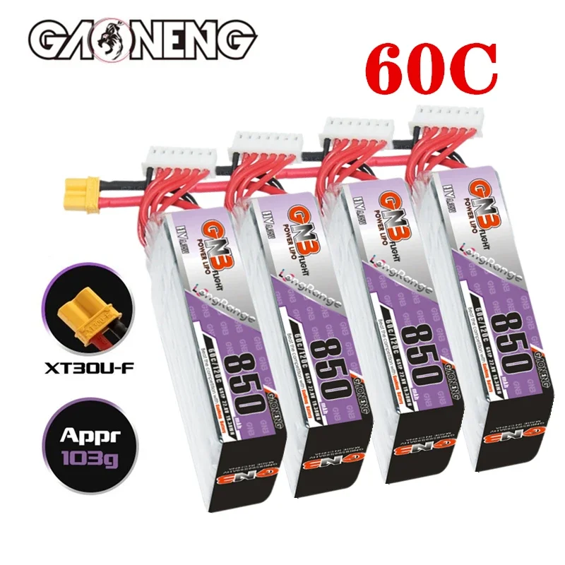 Max 120C GNB 6S 22.8V 850mAh LiPo Battery For FPV MultiRoter Helicopter Accessories Parts With XT30 Plug 22.8V Battery XT30U-F