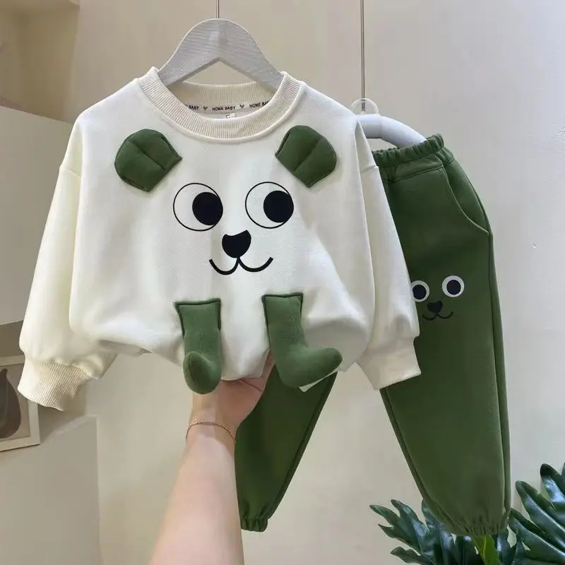 

Children's Sweater Set Spring and Autumn 2024 New Boys' Baby Fashion Casual 2-Piece Set Korean Version Fashion 2-9Y