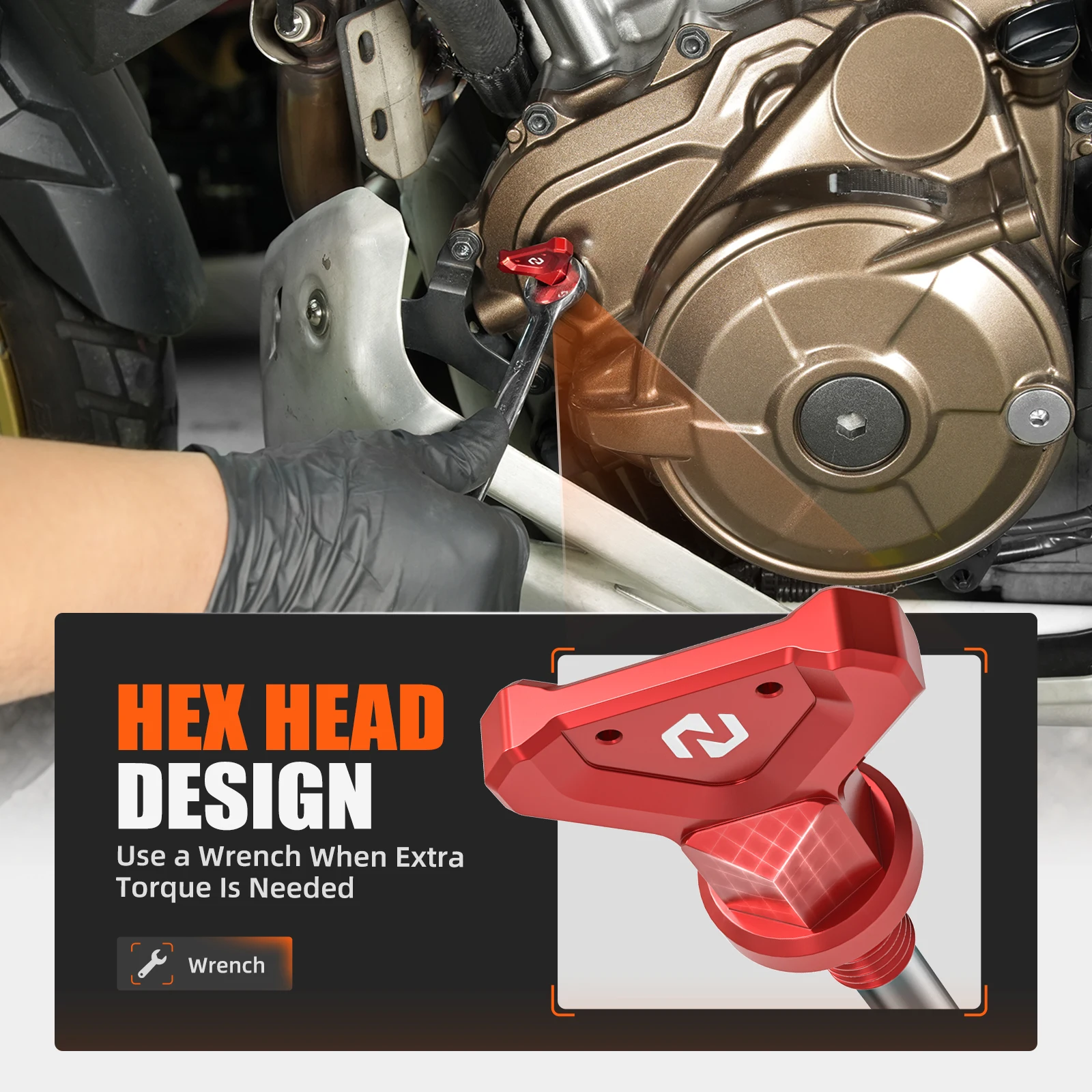 Für Honda CRF1100L DCT 2020-2026 2025 NICECNC Ölmessstab Für Honda CRF1000L DCT 2016-2019 15650-MJP-G81 – Detail 13