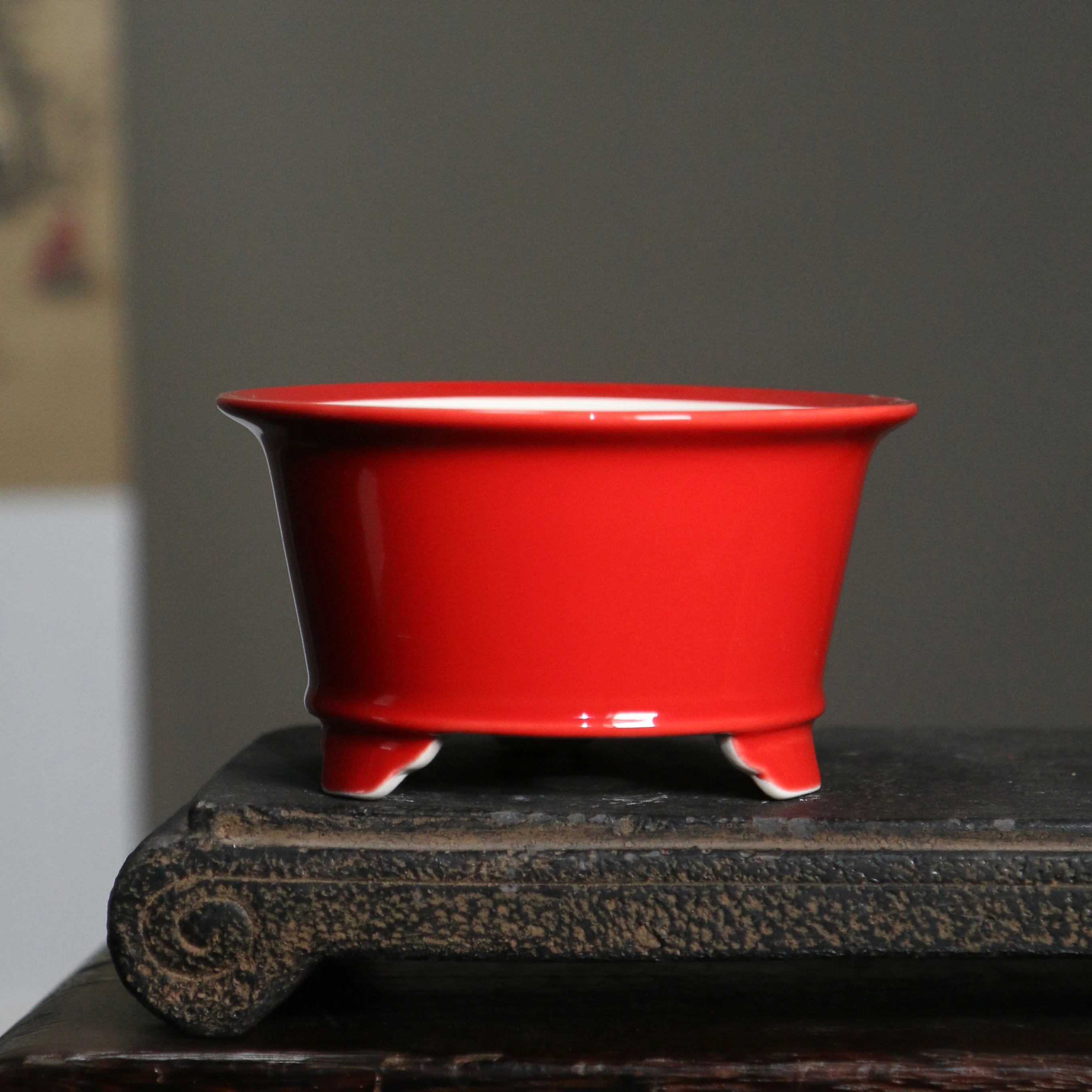 Mini pots de fleurs créatifs en argile violette, bonsaï en céramique, style chinois, décoration pour la maison et le bureau, LC293, 2 tailles