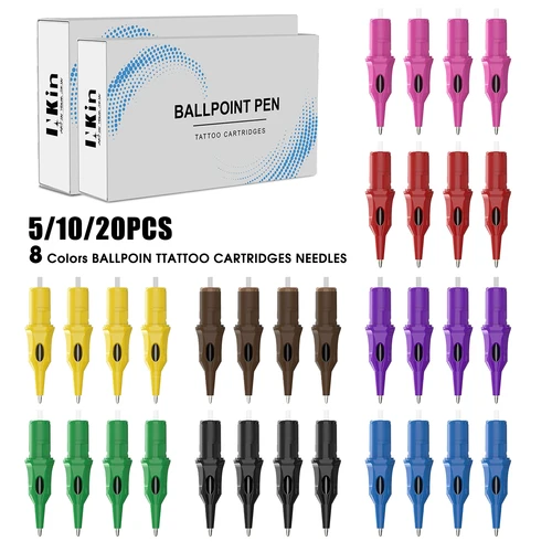 20/10/5 Uds. Cartuchos de agujas para tatuaje, aguja para práctica de tatuaje, bolígrafo integrado para principiantes de diseñador