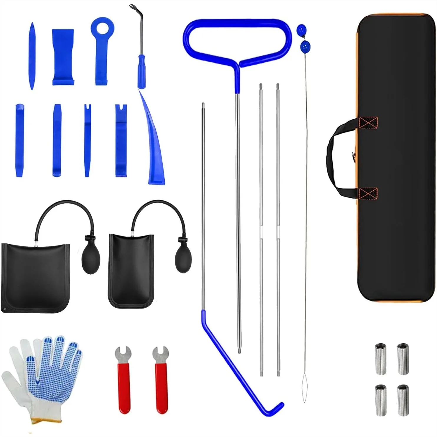 

25pcs Stainless Steel Repair Tools, 66inch Long Reach Kit for Automotive Work with Carrying Bag