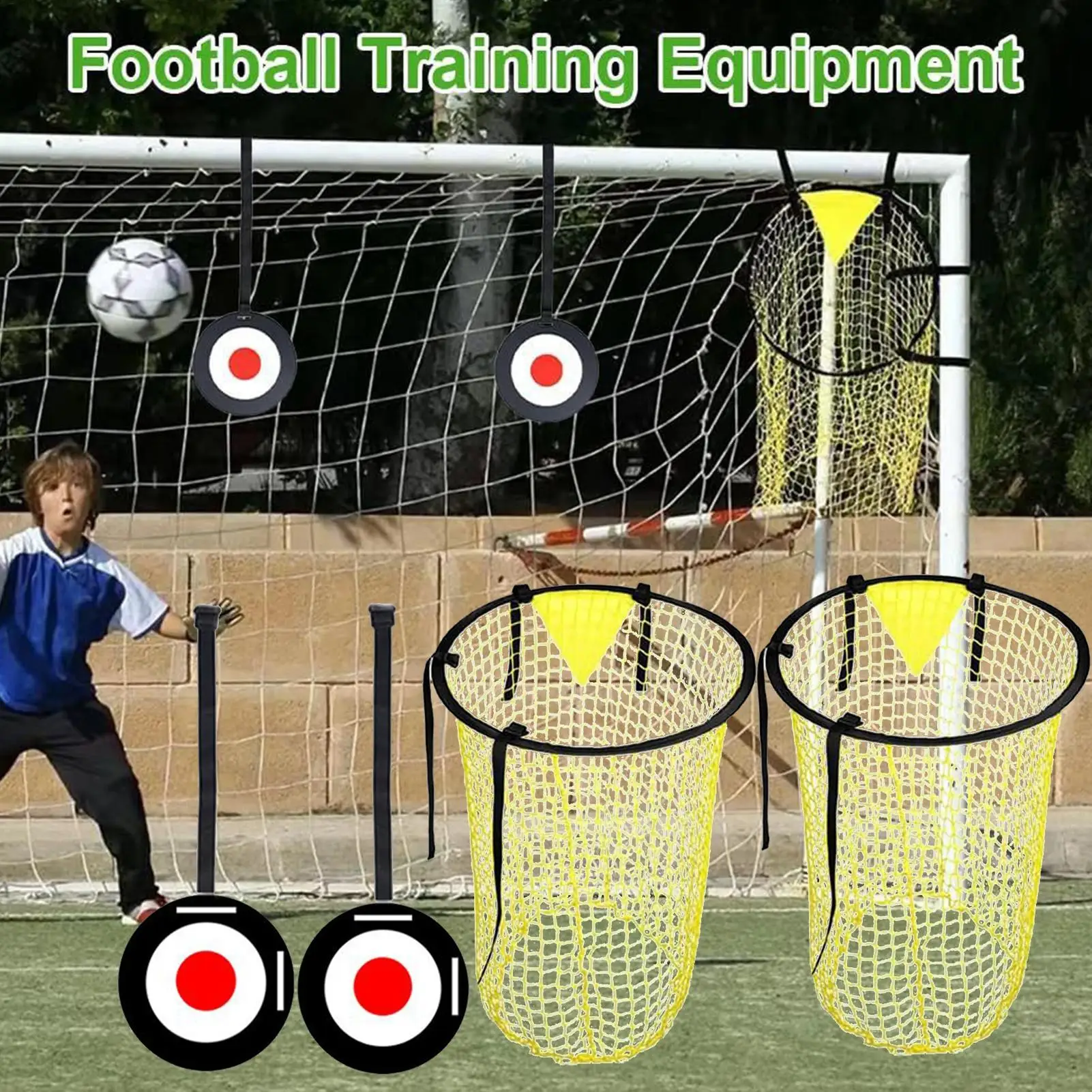 Alvo de futebol prática de alvo de futebol para crianças 1 conjunto de equipamentos de treinamento fácil de fixar destacar para jogo ao ar livre de gol de futebol