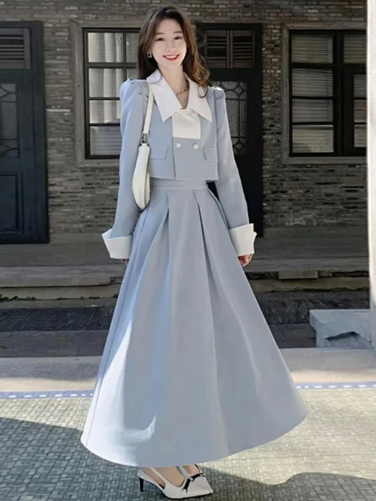 

UNXX French-style Fashionable Tweed Outfit: 2024 Autumn New Short Coat and High-waisted Skirt Two-piece Set High Quality Trendy