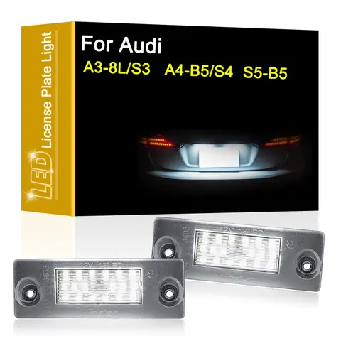 LED Number Plate Lamp For Audi A3/8L 96-03 A3/S3 97-03 A4/B5 95-01 A4/S4 95-99 S5/B5 96-03 White License Plate Light Assembly
